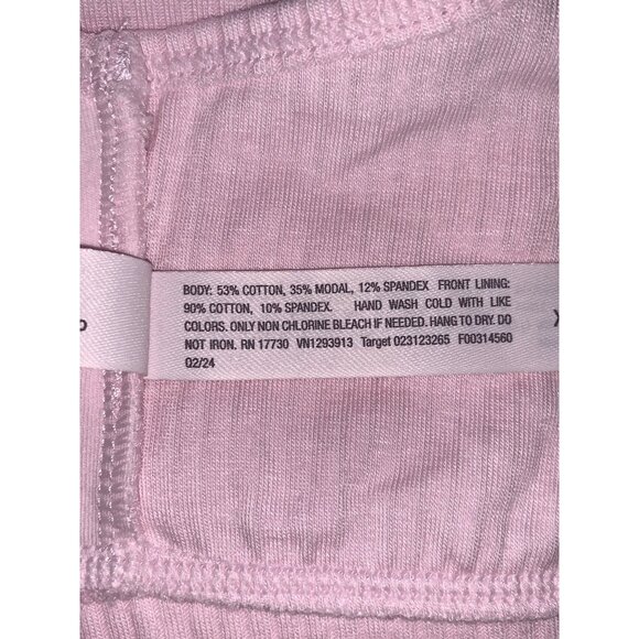 Auden Womens Pink Ribbed Scoop Neck Bralette Seamless Stretch Sports Bra Size XS - Picture 11 of 11